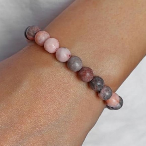 3 Pc Healing Crystal Bracelets - Natural Stone Beaded Stretch Bracelet - Picture 3 of 5